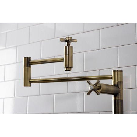 Kingston Brass Deck Mount Pot Filler, Antique Brass KS8703ZX